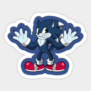 Sonic the werehog in Cuphead style Sticker